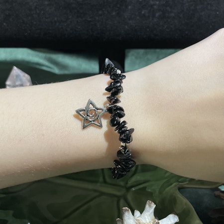 Armband - Turmalin - Chips - Stjärna Charm