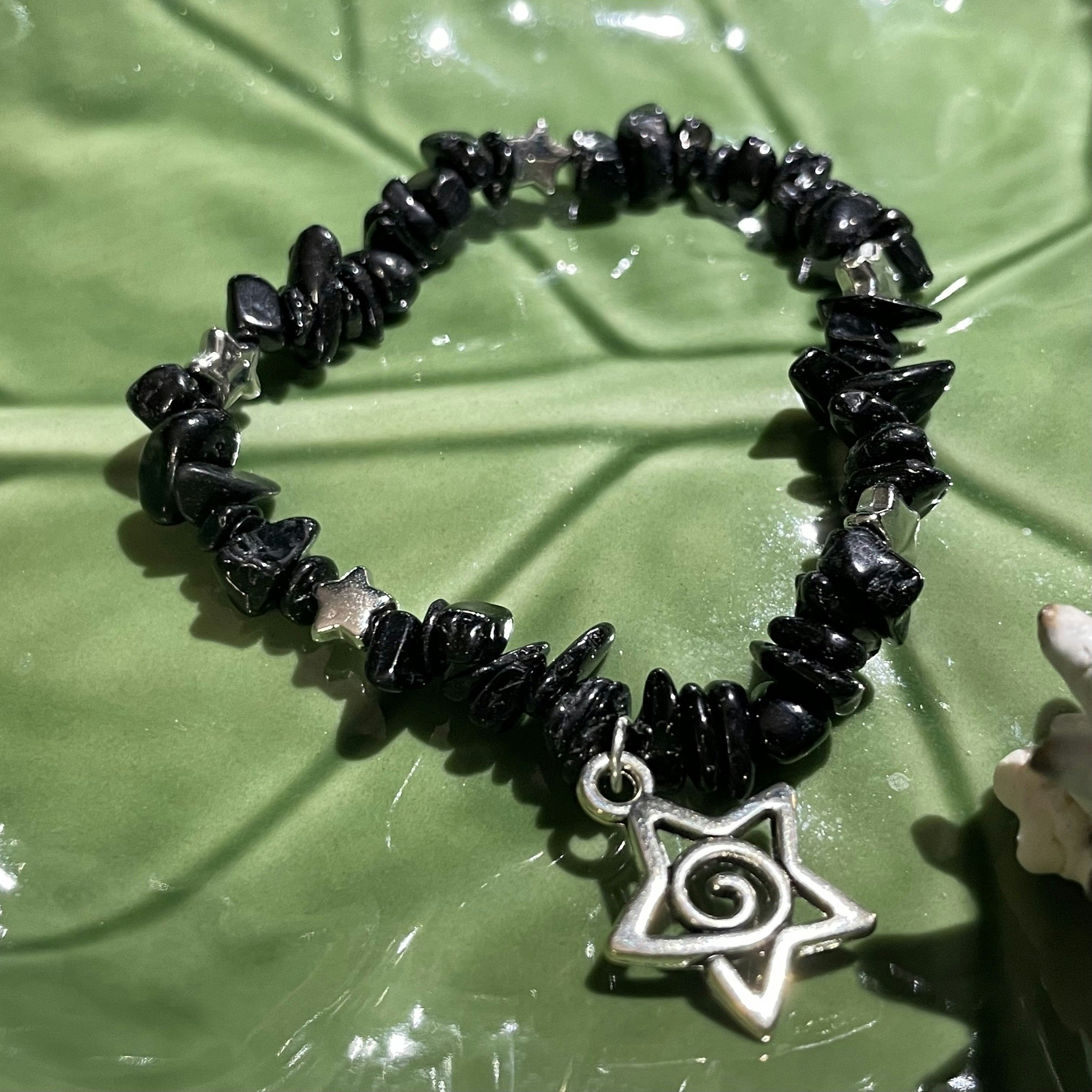 Armband - Turmalin - Chips - Stjärna Charm