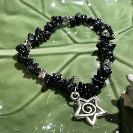 Armband - Turmalin - Chips - Stjärna Charm