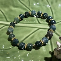 Armband - Mossagat - Rund - Guldpärlor