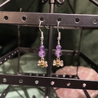 Örhängen- Ametist - Rund - Bi Charm