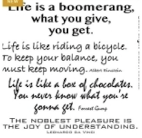 Life is a boomerang, 15x15 cm