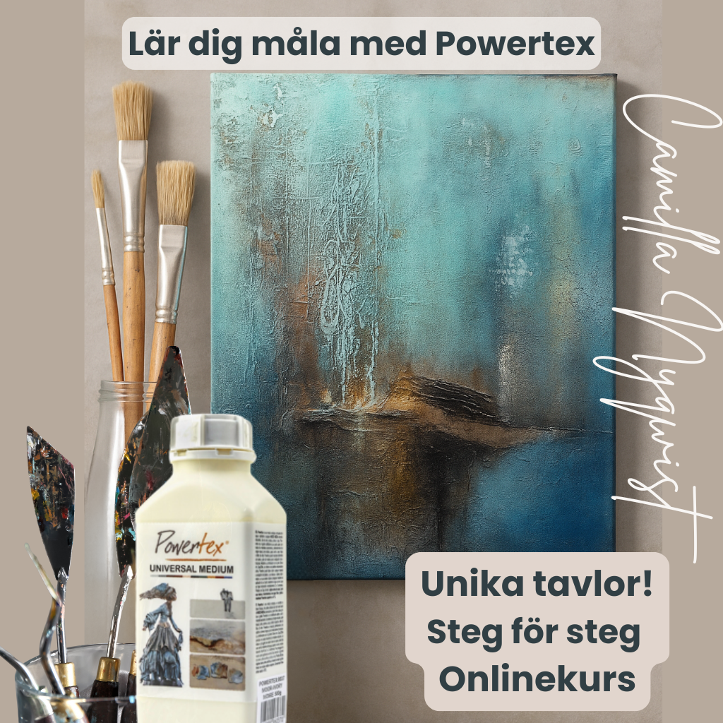 Måla med Powertex, konstkurs online, tillgång 365 dagar