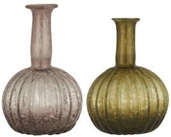 Unika Vaser med hög hals och räfflor i återvunnet glas