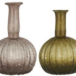 Unika Vaser med hög hals och räfflor i återvunnet glas