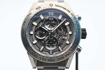 Sold Carrera  Heuer 01 CAR2A8A - Titan - Skeleton - Box & Papers - 450