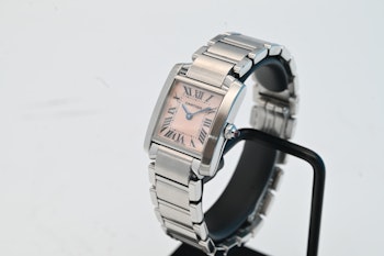 Sold: Cartier Tank Francaise Pink Mother of Pearl Dial ref: 2384 box&paper - 545