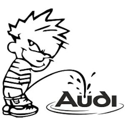 Dekal - Kalle kissar på Audi