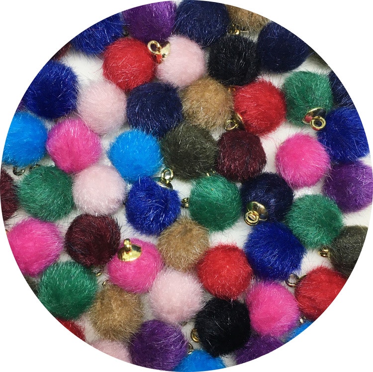 Pom poms vinröda