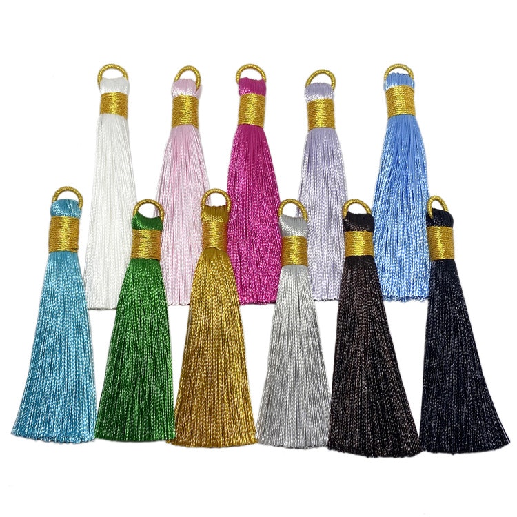 Polyestertofs 8 cm guldig senap