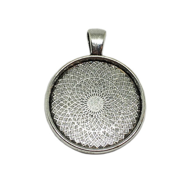 Cabochonhängen 25 mm antiksilver