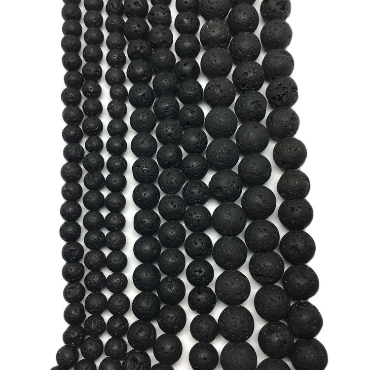 Lavapärlor 6-10 mm svarta