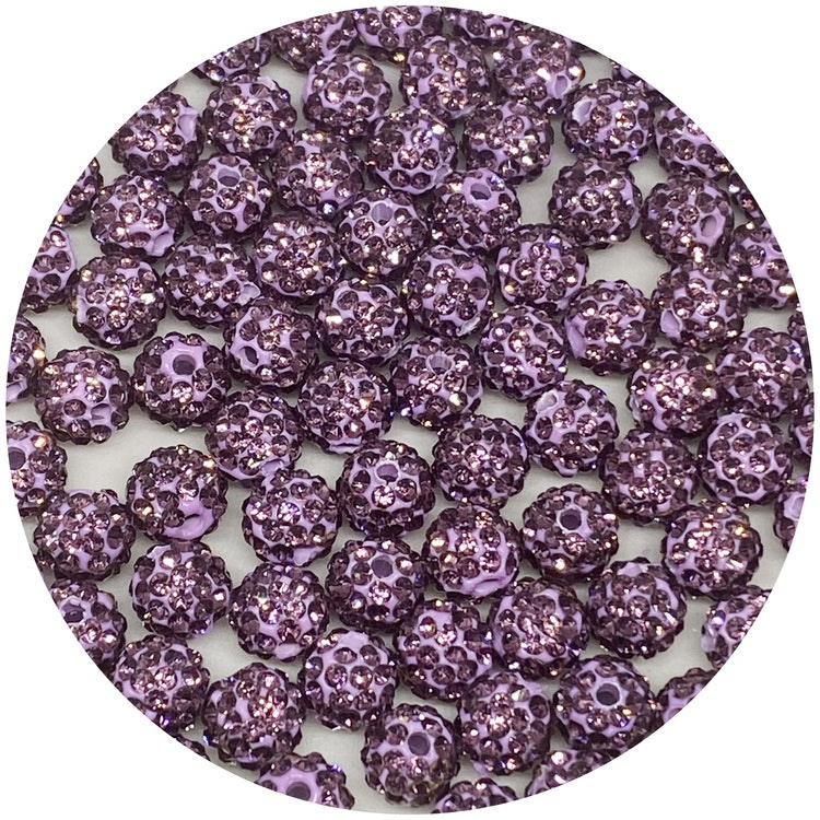 Shamballapärlor 6 mm rosalila