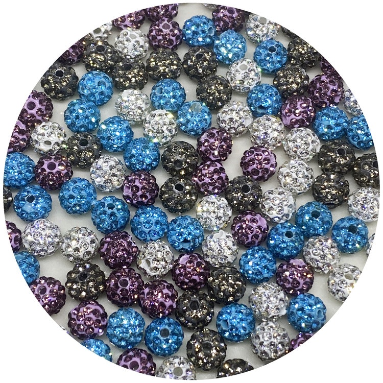 Shamballapärlor 6 mm vita
