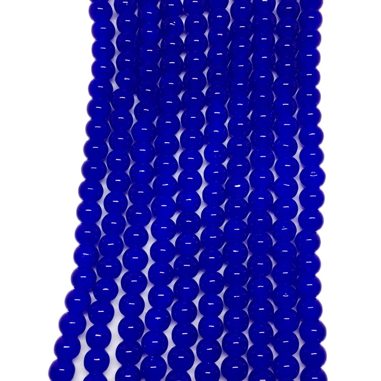 Glaspärlor 6 mm mörkblåa