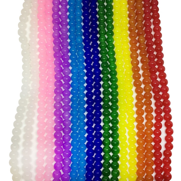 Glaspärlor 6 mm mörkblåa