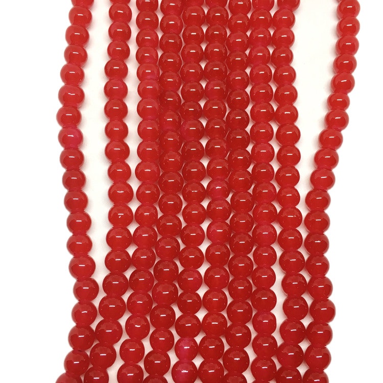 Glaspärlor 6 mm röda