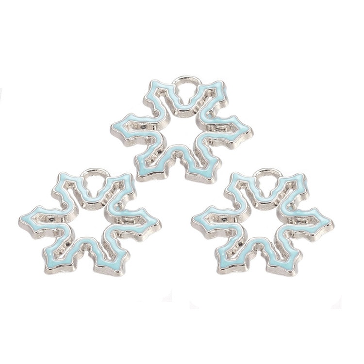 Snöflingor silver/isblå