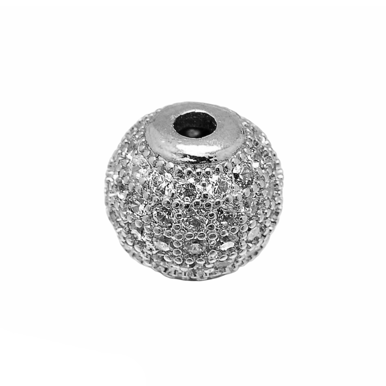 Cubic zirconia-pärlor 8 mm silver