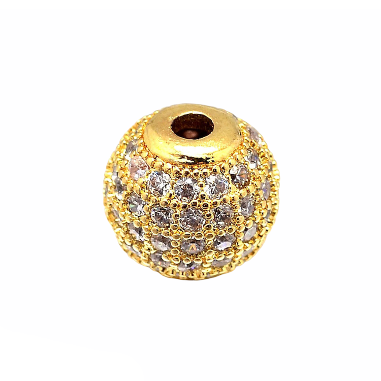 Cubic zirconia-pärlor 8 mm guld