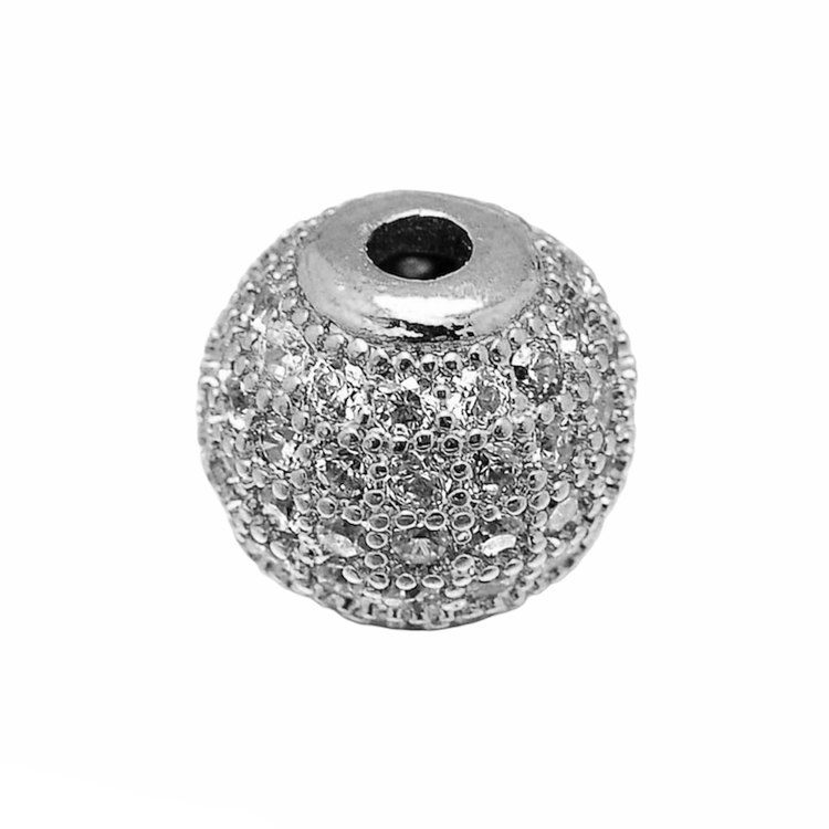 Cubic zirconia-pärlor 10 mm silver