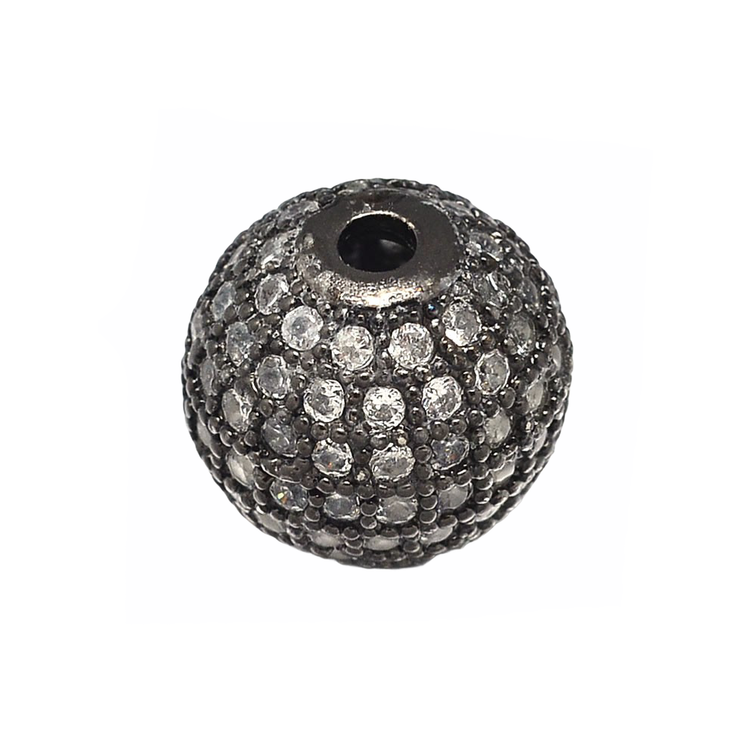 Cubic zirconia-pärlor 10 mm gunblack