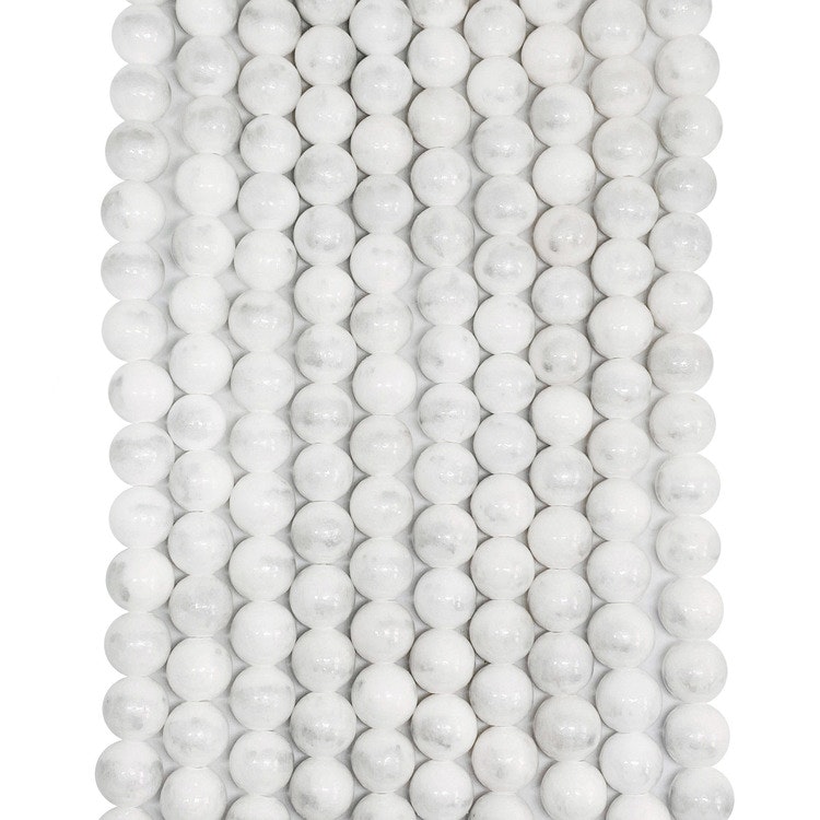 Stenpärlor 8 mm white daisy - silver