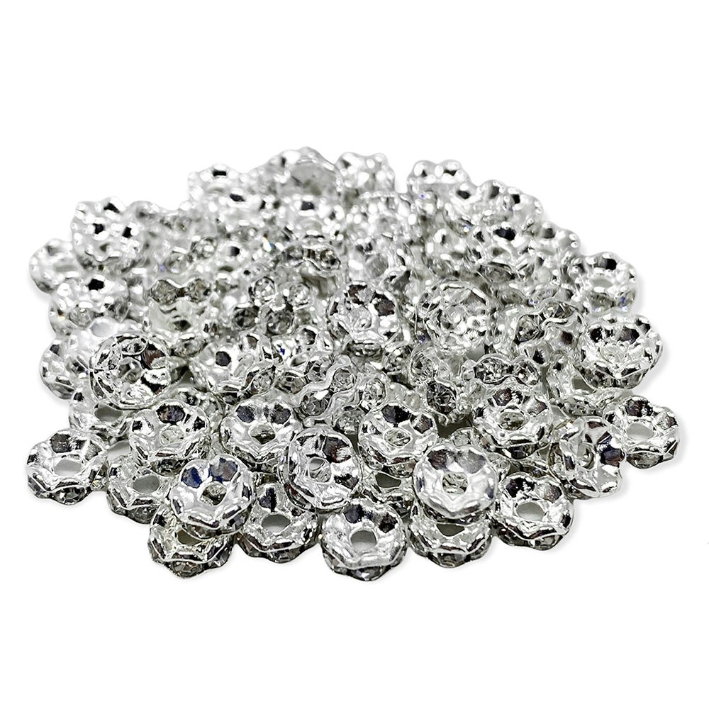 Strassrondeller 6 mm silver