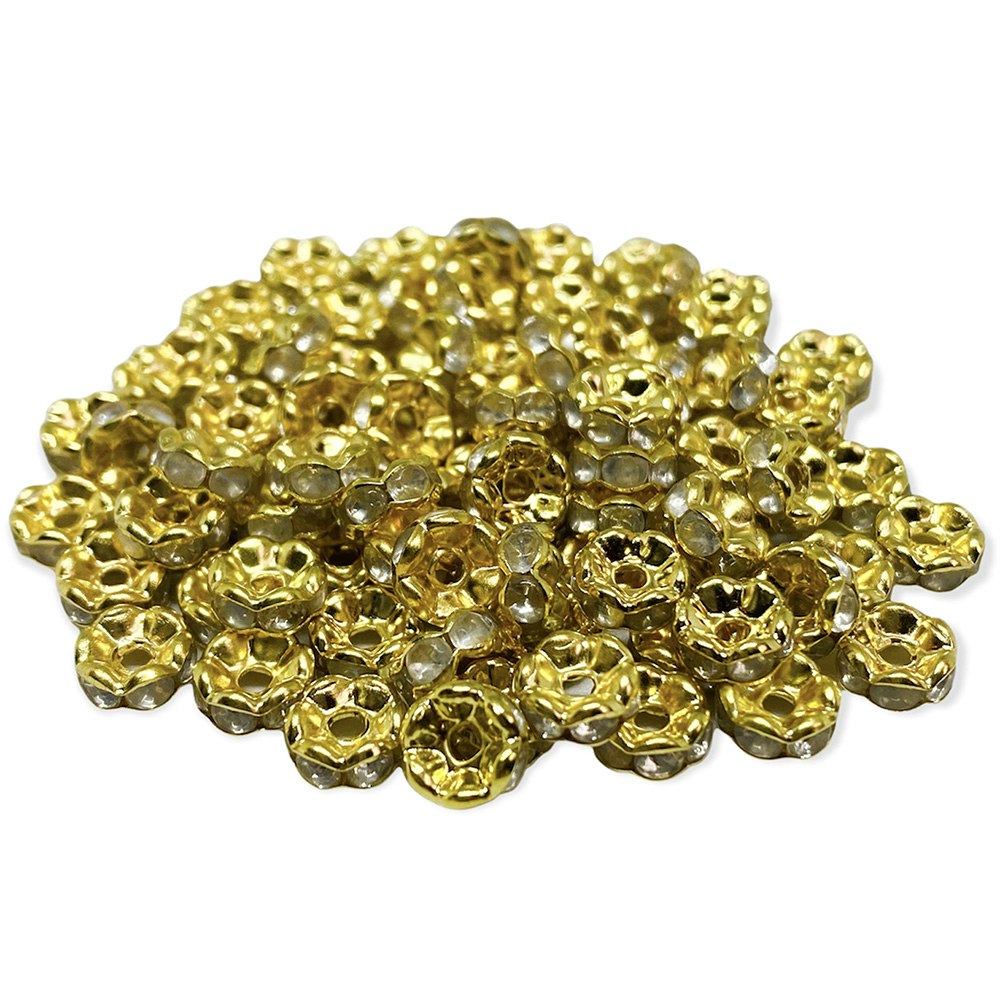 Strassrondeller 6 mm guld
