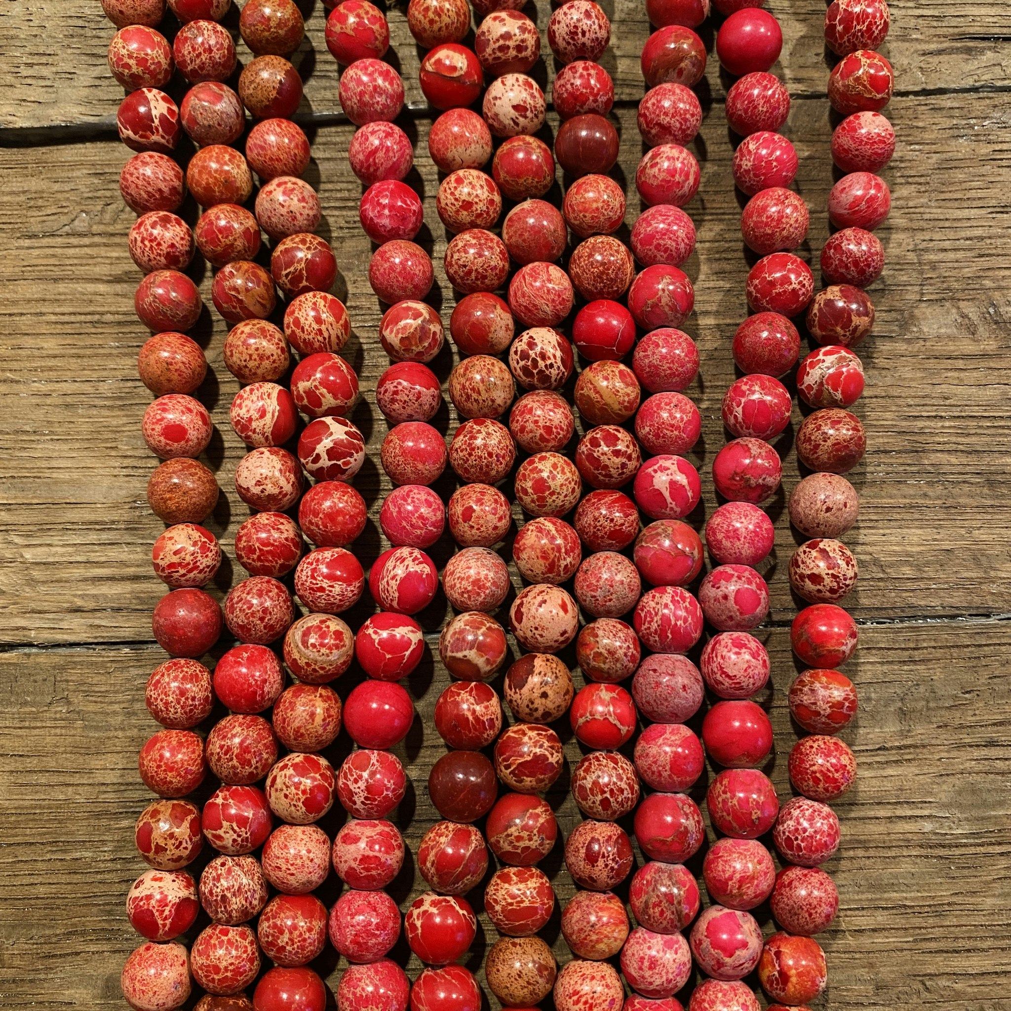 Jaspis imperial 8 mm burning red