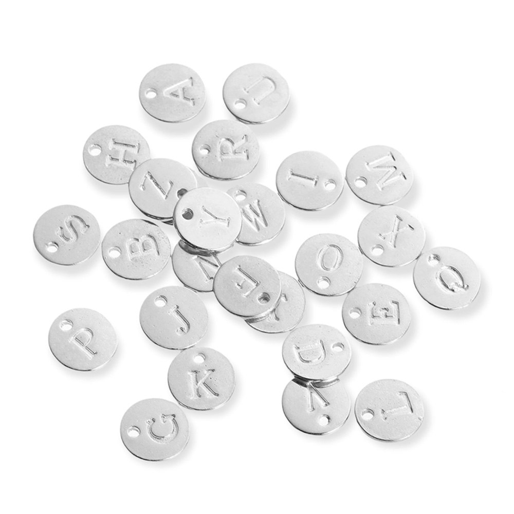 Bokstavsamuletter silver