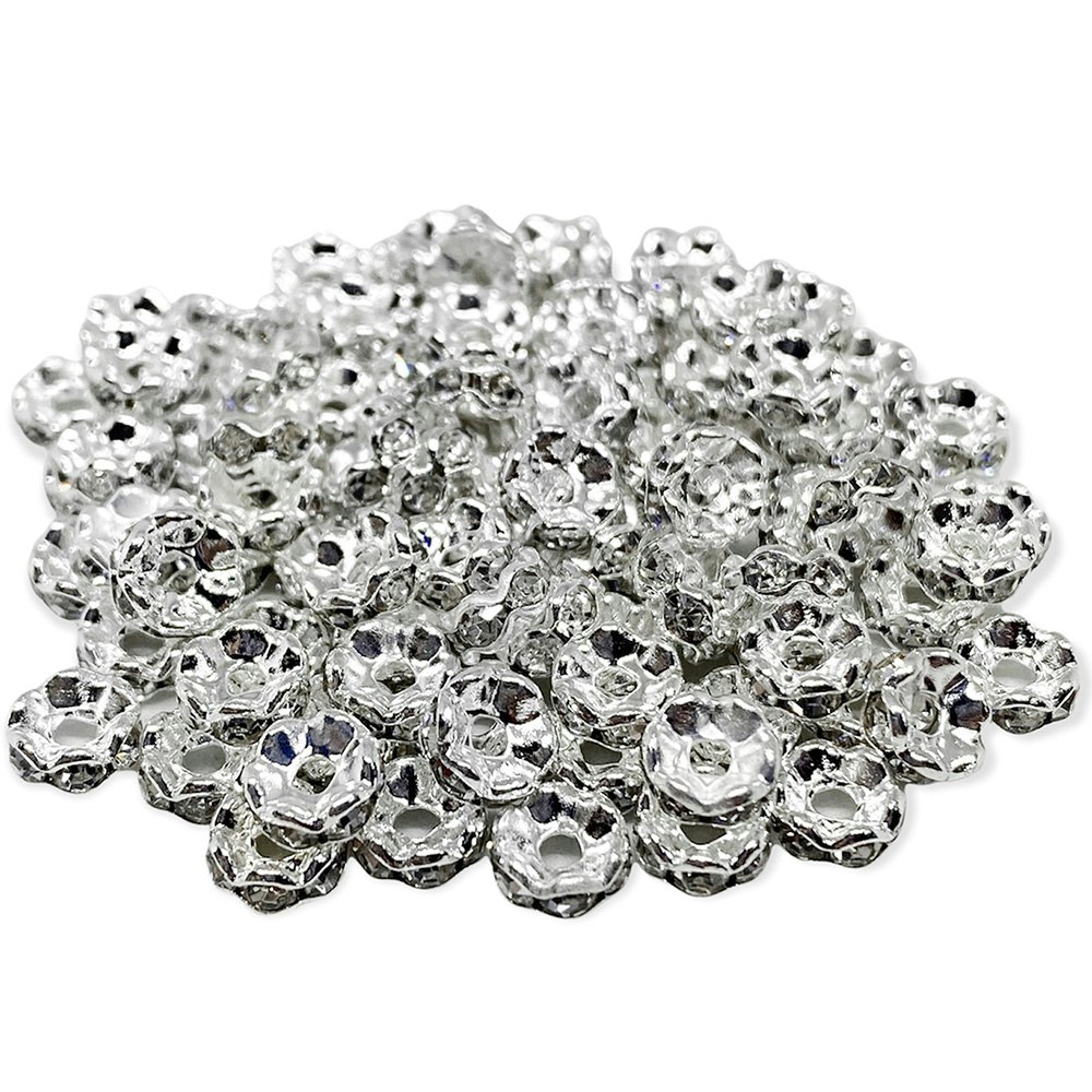 Strassrondeller 8 mm silver