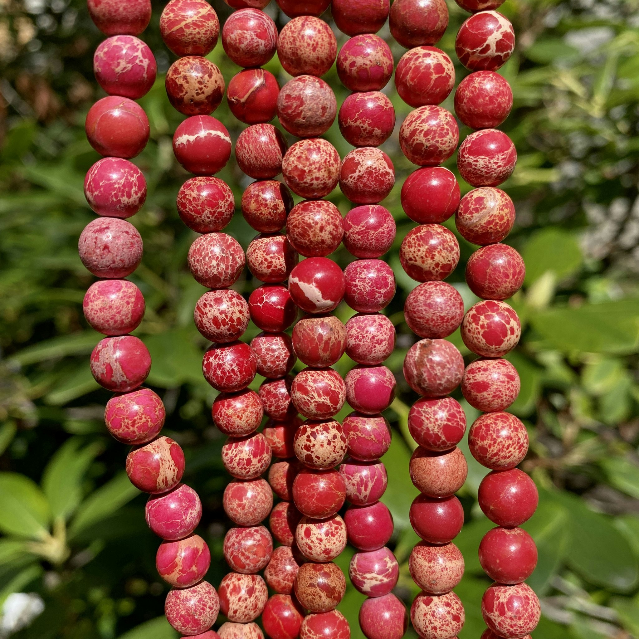 Jaspis imperial 8 mm burning red