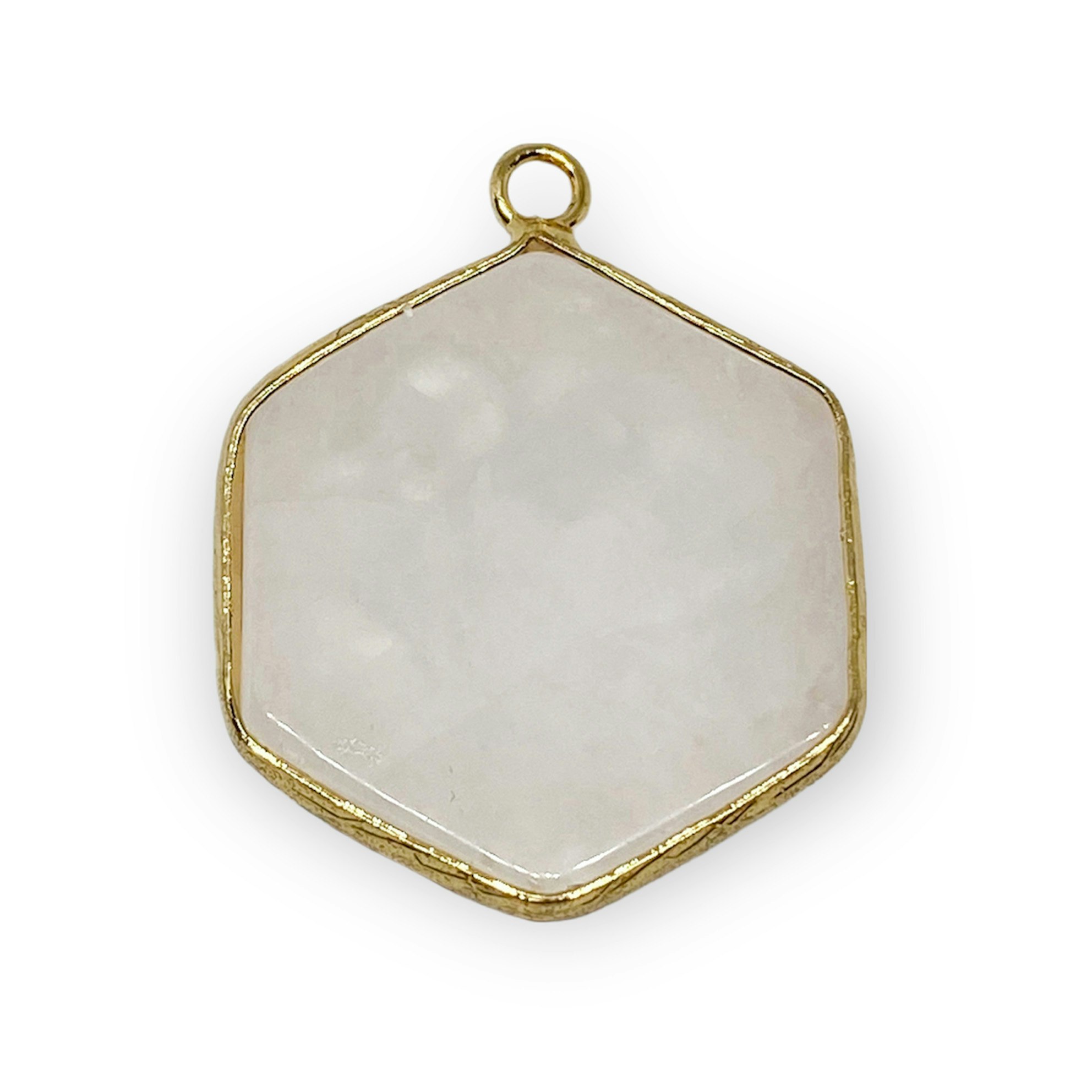 Smyckestillverkning - Hexagonformade stenhängen rosenkvarts