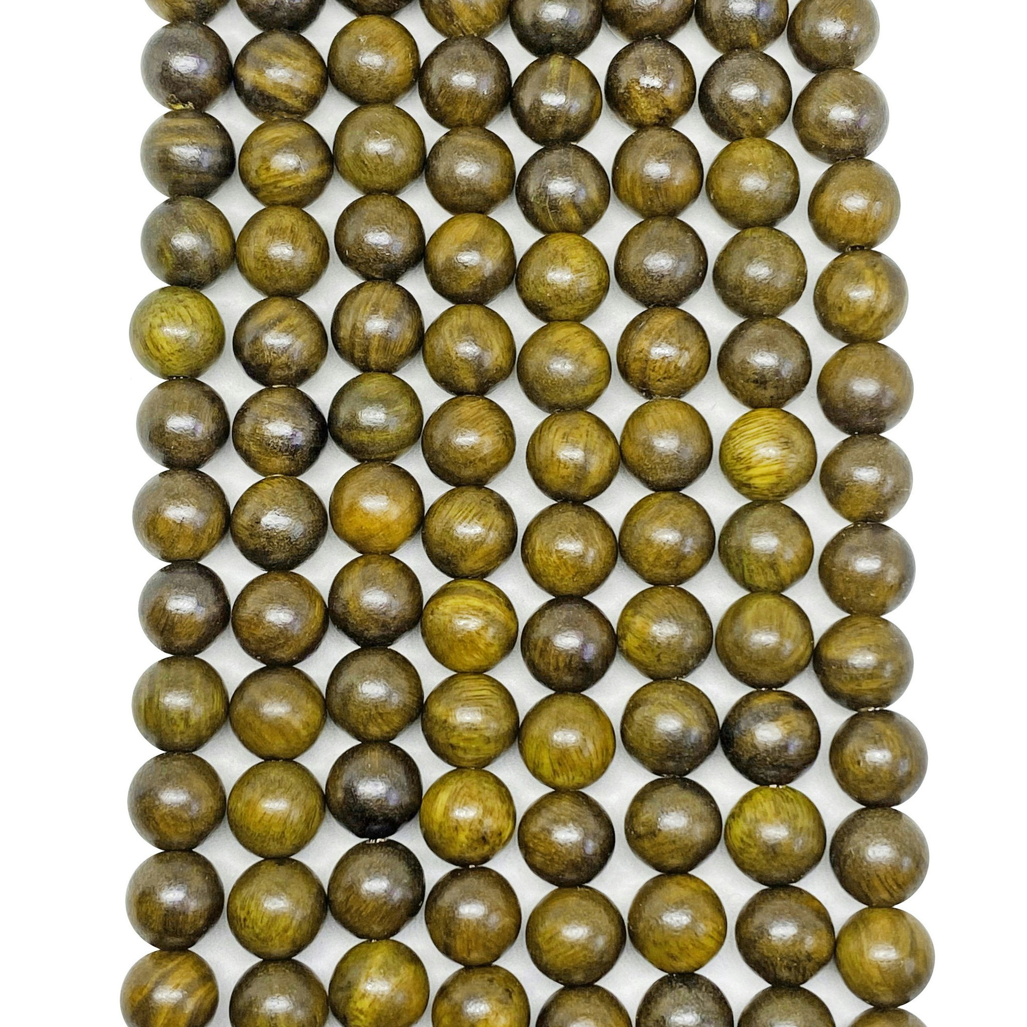 Sandelträpärlor 8 mm greenish beige