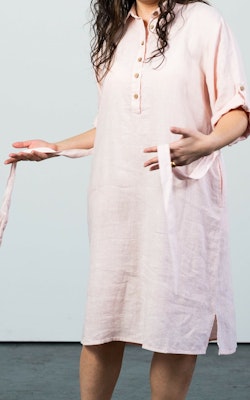 ERICA Linen Tunic Dress Seashell