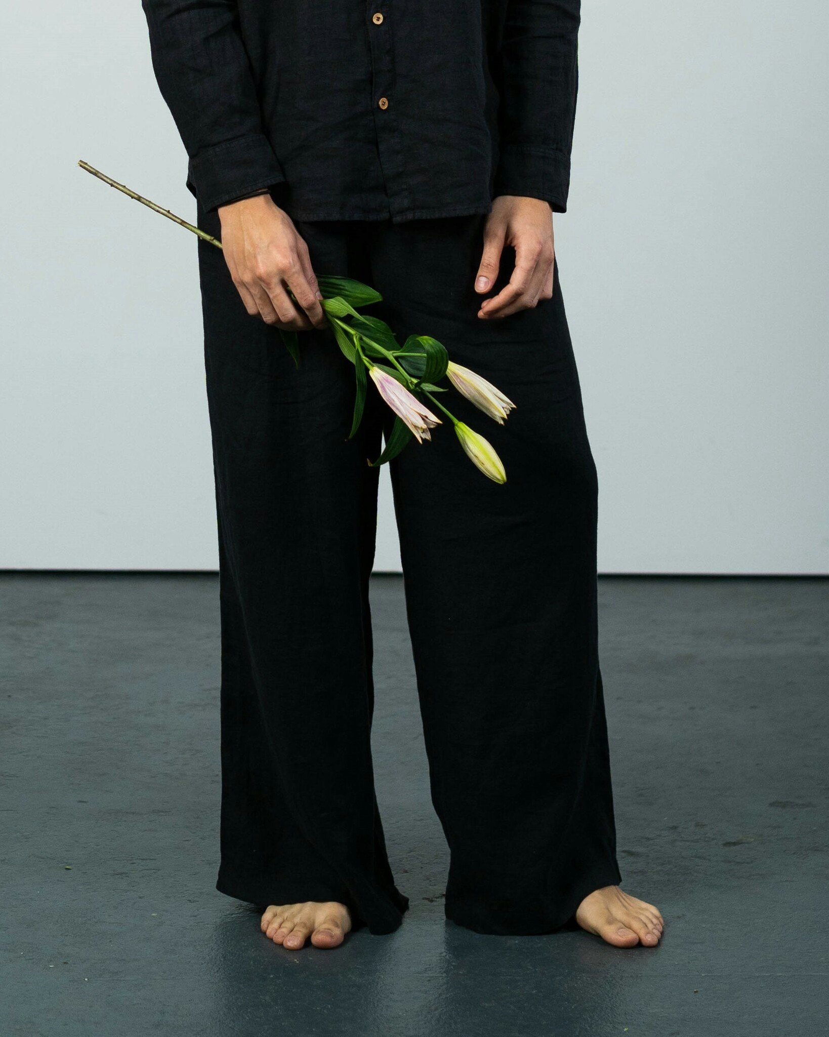 Black linen linen trousers men I Linen pants men black SOONA Collection -  Soonacollection.com