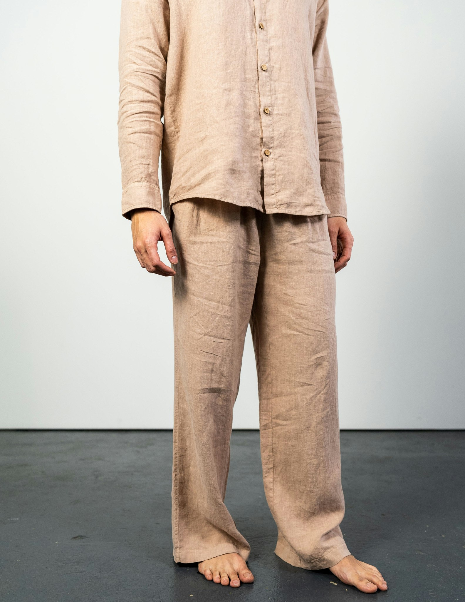 Beige linen linen trousers men I Linen pants for men sand SOONA Collection  - Soonacollection.com