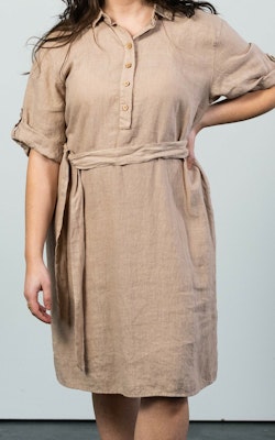 ERICA Linen Tunic Dress Sand