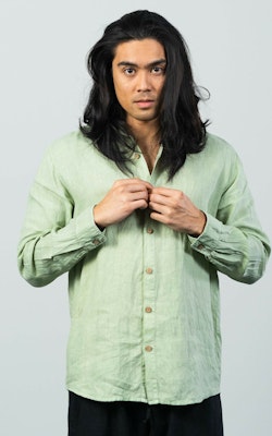 THOMAS Linen Shirt Men Green