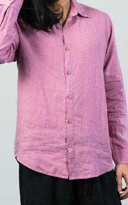 THOMAS Linen Shirt Men Old Pink