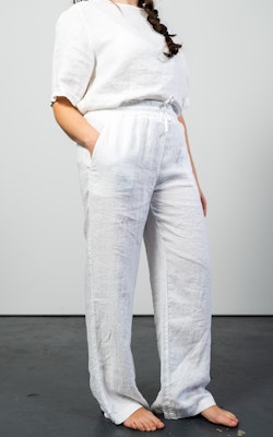 EMILY Linen trouser long White