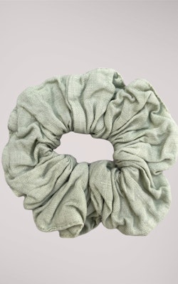 BIG Linen Scrunchie Green