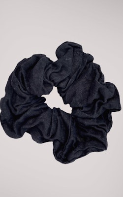 BIG Linen Scrunchie Black