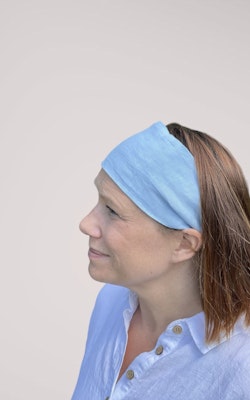 PLAIN Linen Headband Blue Ocean