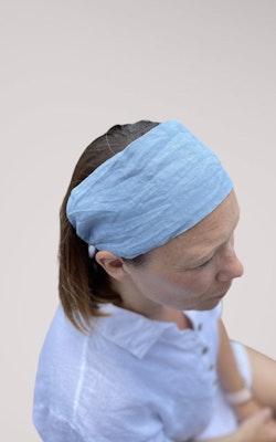 PLAIN Linen Hairband Denim