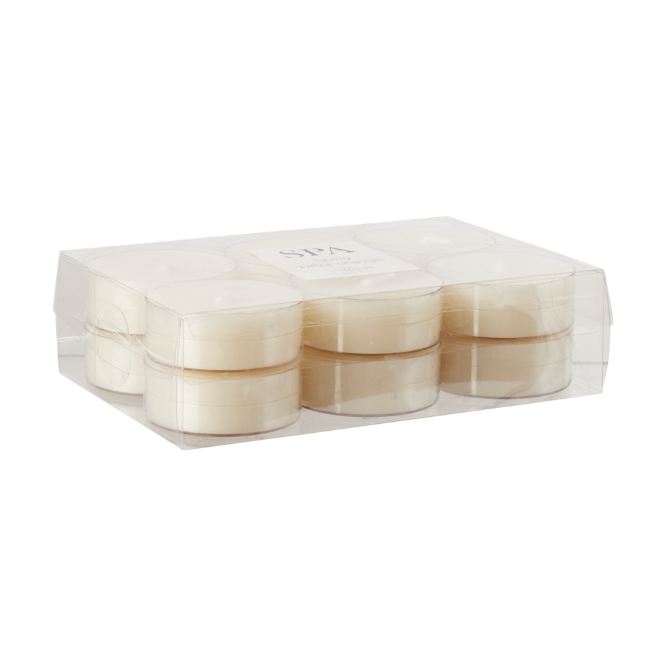 SPA Värmeljus med doft, 12-pack Nemesia bloom, Vit