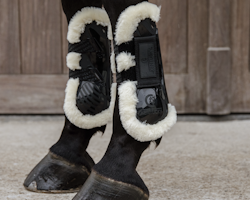 Kentucky Vegan Sheepskin Tendon Boots Velcro