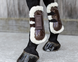 Kentucky Vegan Sheepskin Tendon Boots Velcro