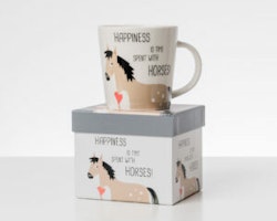 Mugg "Happiness is spent with Horses"